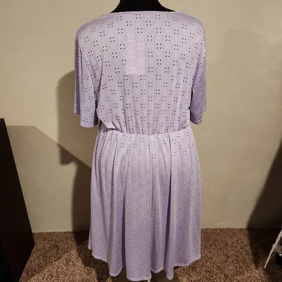 BloomChic Lavender Eyelet Midi Dress - Picture 2 of 5